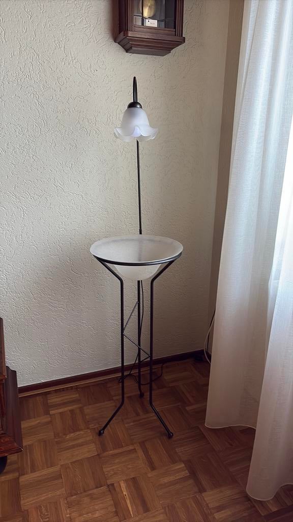 Vloerlamp met plantenschaal, Ophalen, Gebruikt, Metaal, 100 tot 150 cm