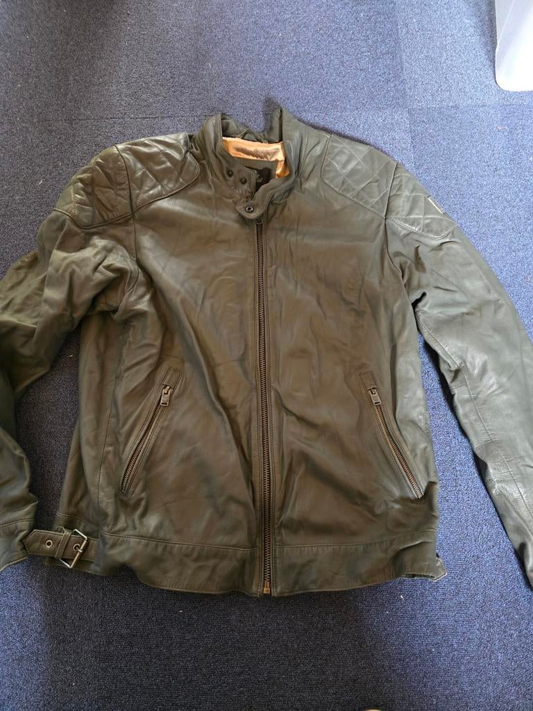 Vanguard Leren 'Biker' Jack Maat XXL donker grijs, Overige maten, Ophalen of Verzenden, Vanguard, Grijs