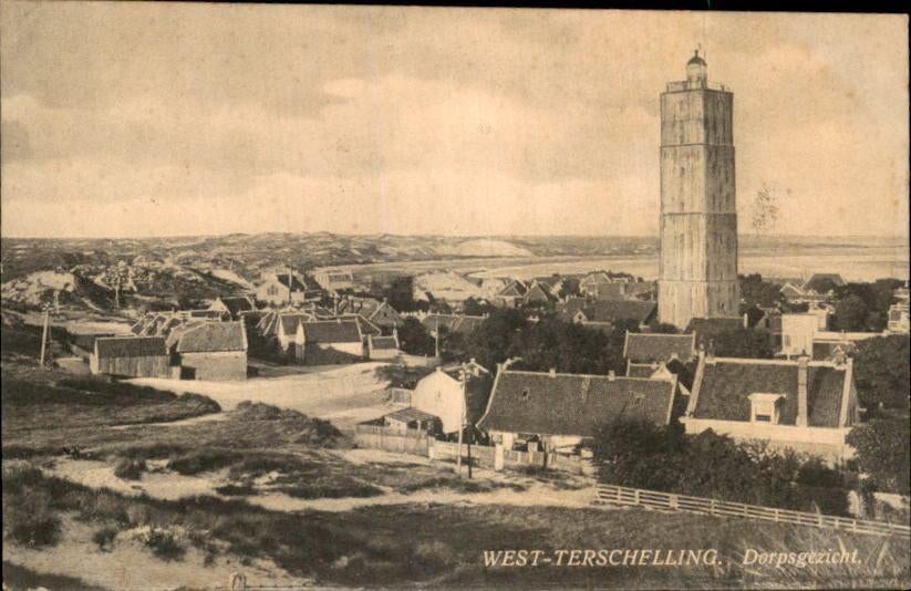 West - Terschelling - Dorpsgezicht, Ophalen of Verzenden, Voor 1920, Gelopen, Waddeneilanden