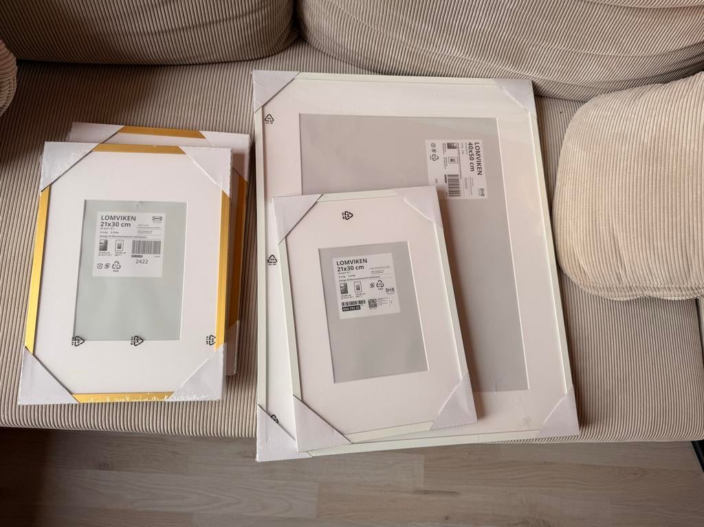IKEA LOMVIKEN fotolijsten - wit en goud Nieuw, Minder dan 50 cm, Metaal of Aluminium, Nieuw, Ophalen of Verzenden