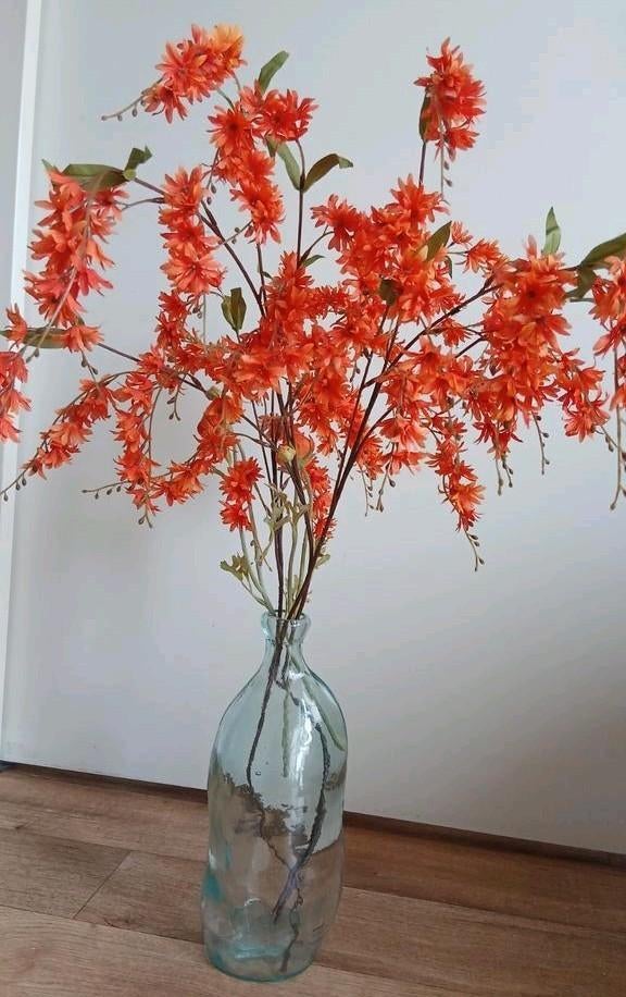 Kunstbloemen + Vaas, Huis en Inrichting, Ophalen of Verzenden, Zo goed als nieuw
