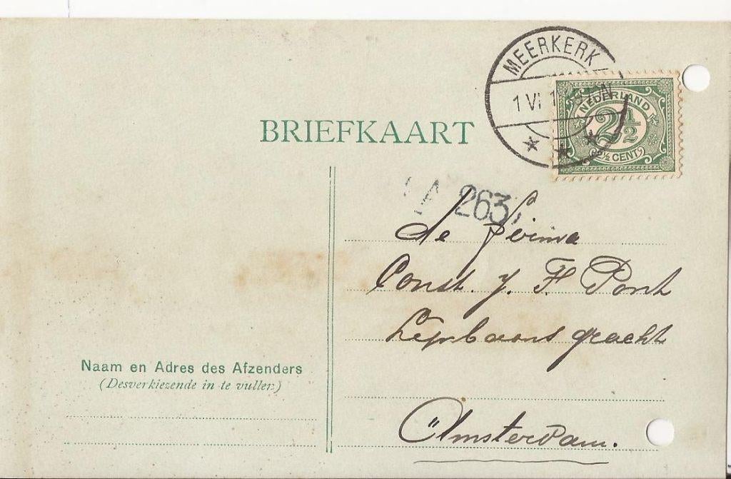 MEERKERK 1915 Meewrgem bestelt 40 roode gummi ringen, Ophalen of Verzenden, Voor 1920, Gelopen, Utrecht