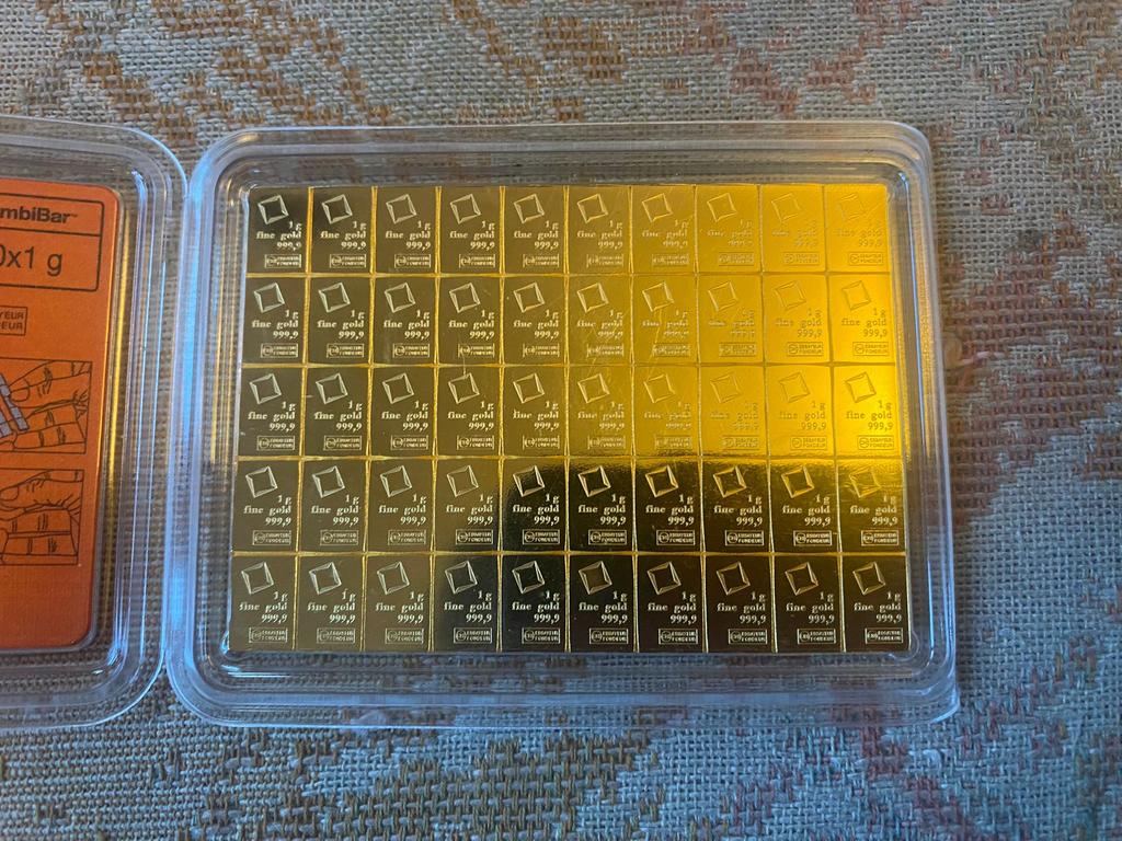 Valcambi 50 gram CombiBar goud breek-baar, Ophalen of Verzenden, Goud