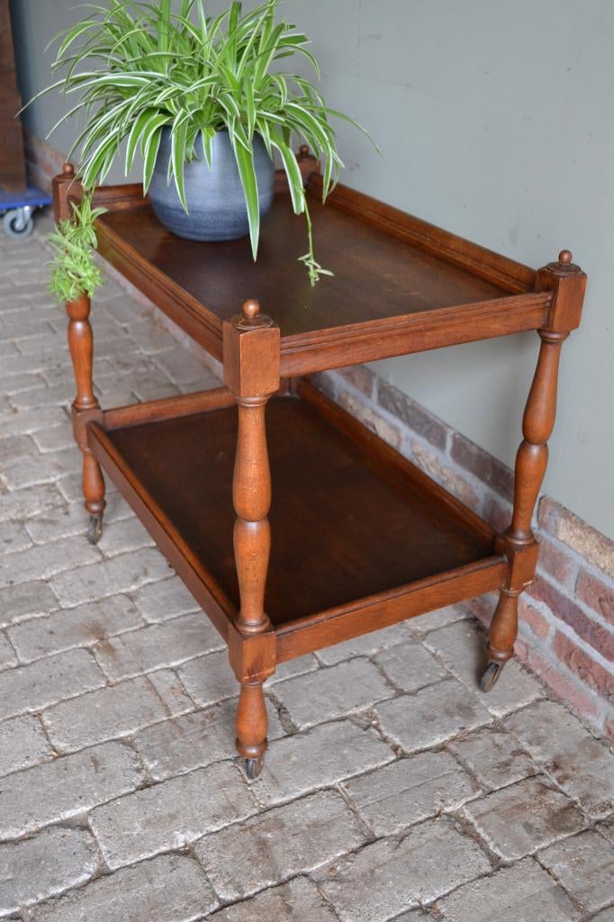 Prachtige antieke eiken houten theetrolley, plantentafel., Verzenden