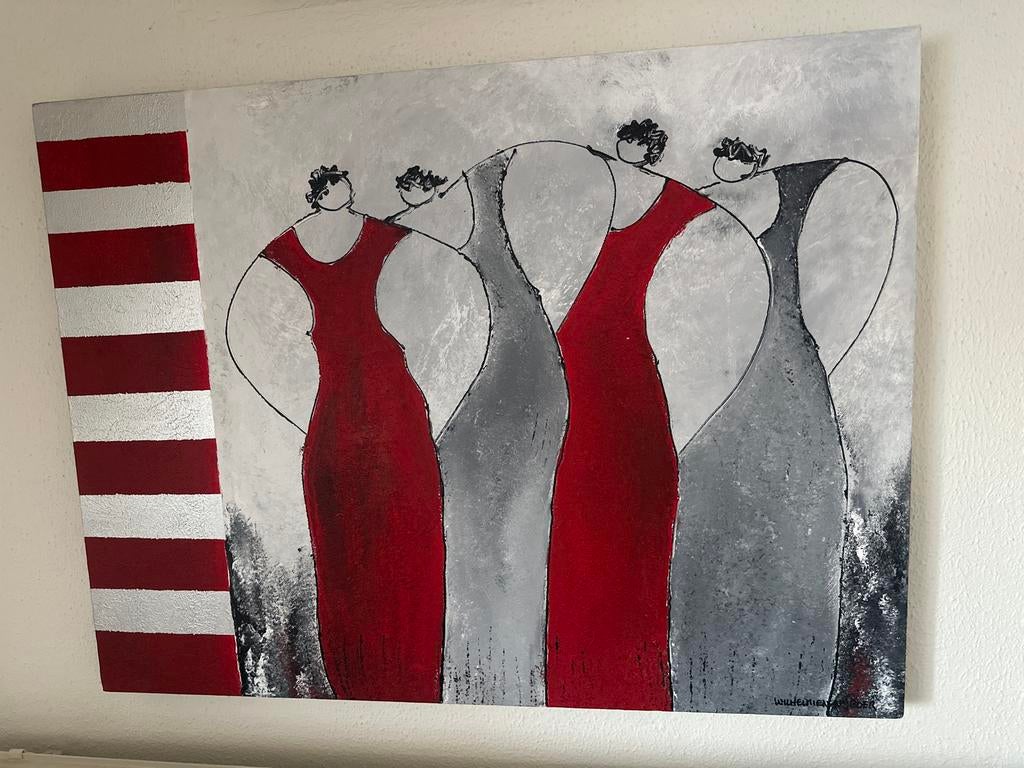 Wilhelmien Nijboer 2 acryl schilderijen - Modern en Abstract, Antiek en Kunst, Ophalen of Verzenden