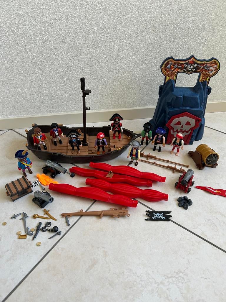 Playmobil piratenschip piraten grot set, Ophalen of Verzenden, Zo goed als nieuw