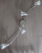 Plafondlamp met 4 dimbare spotjes - RVS look, Huis en Inrichting, Ophalen of Verzenden, Gebruikt, Glas, Modern, Industrieel