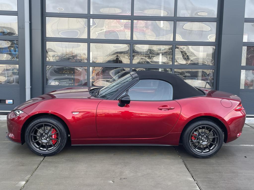 Mazda MX-5 1.5 SkyActiv-G 132 Homura | RECARO STOELEN | NAVI, Auto's, Mazda, Achterwielaandrijving, Zwart, 4 cilinders, Cabriolet