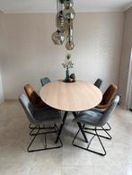 Prachtige ovale eettafel hpl blad licht eiken 210cm, Ophalen, 100 tot 150 cm, 200 cm of meer, Zo goed als nieuw