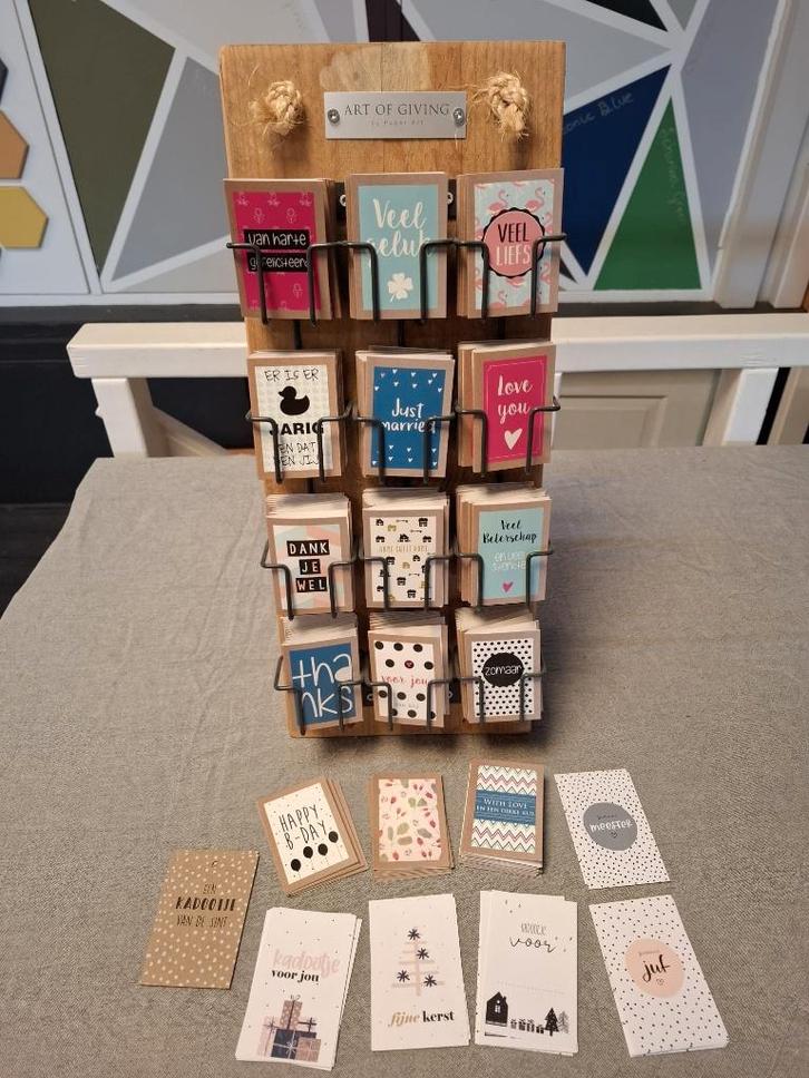 Rek Display mini kaartjes incl. kaartjes, Diversen, Wenskaarten, Nieuw, Ophalen of Verzenden