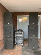 Dynacord P.A. Set: 2x F1153, 4x F8, PM2600 Versterker, Ophalen of Verzenden, Gebruikt, 1000 watt of meer, P.A.