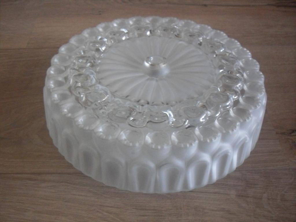 vintage glazen plafondlamp, Ophalen of Verzenden, Zo goed als nieuw, Glas, Vintage