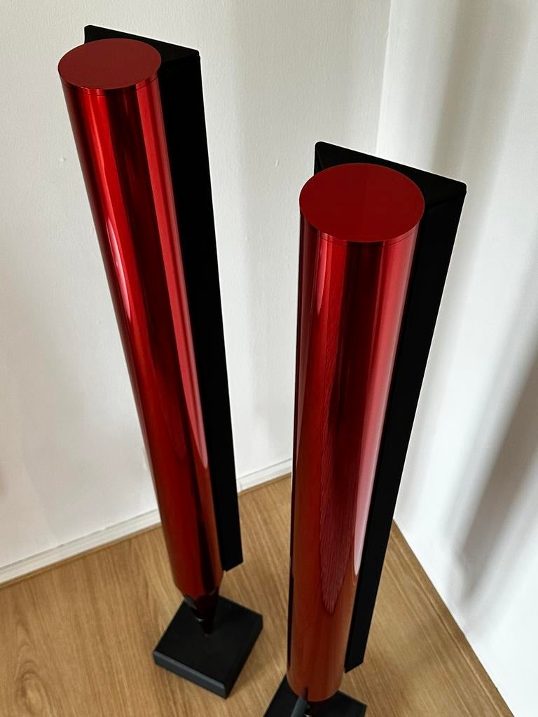 B&O Beolab 8000 MK2 rood aluminium Bass update, Audio, Tv en Foto, Luidsprekers, Zo goed als nieuw, 120 watt of meer, Front, Rear of Stereo speakers