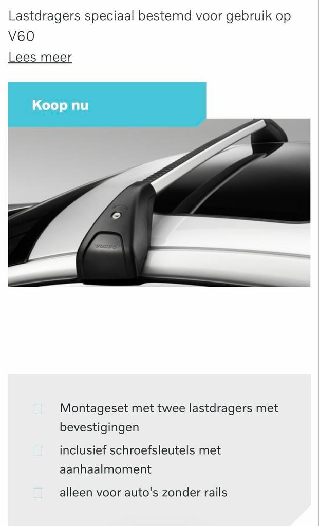 Imperial dakdragers voor Volvo V60 - Afsluitbaar, Auto-onderdelen, Overige Auto-onderdelen, Volvo, Nieuw, Ophalen of Verzenden