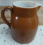 Zware Franse bruine gres kan met witte binnenkant, 1 liter, Ophalen of Verzenden