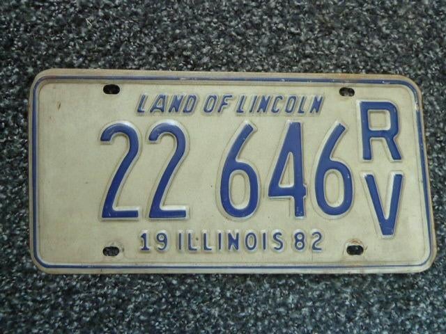 Kentekenplaat licenseplate Illinois 1982 USA, Verzenden, Gebruikt, Auto's