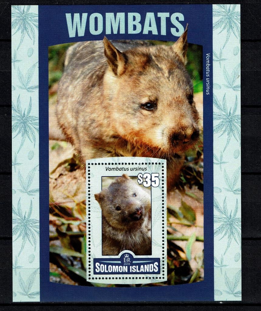 SOLOMON ISL 2016 PF BLOK WOMBAT ZOOGDIEREN WILDLIFE 1, Ophalen of Verzenden, Postfris, Dier of Natuur