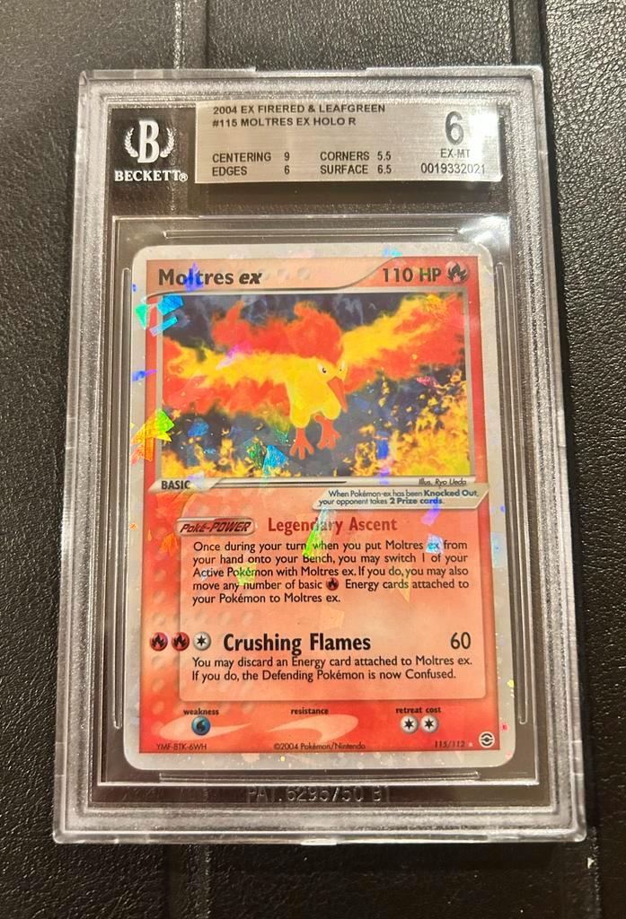 Moltres ex Holo 2004 Beckett Graded 6 Pokémon Kaart, Hobby en Vrije tijd, Verzamelkaartspellen | Pokémon, Gebruikt, Losse kaart
