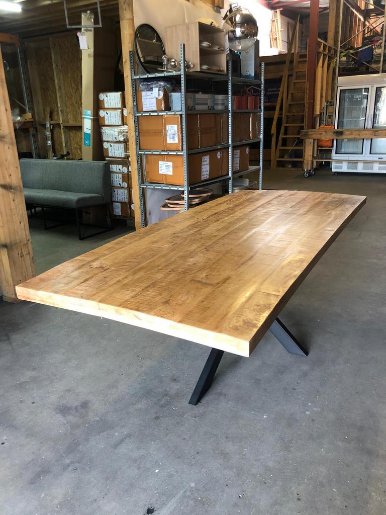 EETTAFEL MANGOHOUT, Huis en Inrichting, Tafels | Eettafels, 200 cm of meer, Zo goed als nieuw, Rechthoekig, 50 tot 100 cm