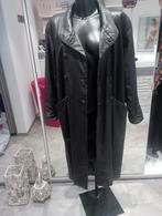 Lange Leren Jas 'Pelsland' by Paola Prati, Maat M, Maat 38/40 (M), Zwart, Ophalen of Verzenden, Zo goed als nieuw