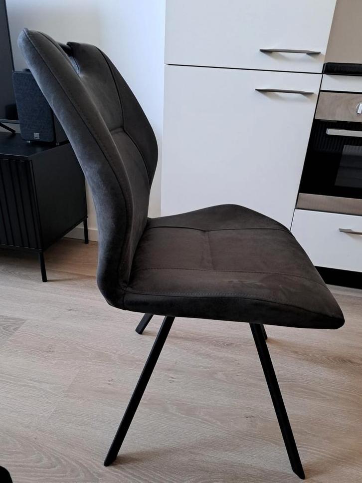 3x Eetkamerstoelen, Huis en Inrichting, Stoelen, Zo goed als nieuw, Drie, Metaal, Stof, Grijs, Ophalen of Verzenden