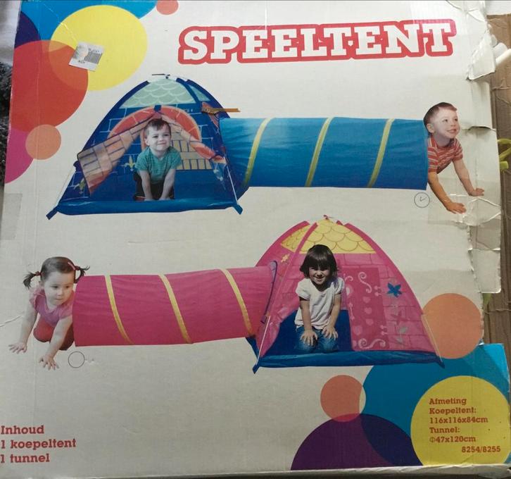 Speeltent met tunnel - Zo goed als nieuw, Kinderen en Baby's, Speelgoed | Speeltenten, Zo goed als nieuw, Ophalen