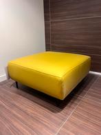 Montel voetenbank/ hocker groen geel leer, Ophalen, Zo goed als nieuw, Vierkant, Leer
