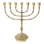 Antieke messing menora – 7-armige kandelaar, Ophalen of Verzenden
