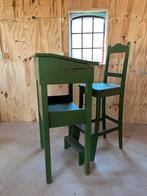Antieke brocante vintage schoolbank / praat stoel 1920-1940, Ophalen