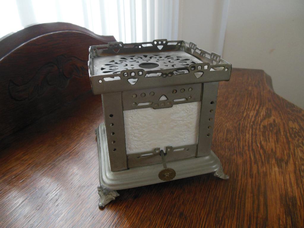 Antiek theelichtje met lithofaan zijkanten, Ophalen of Verzenden