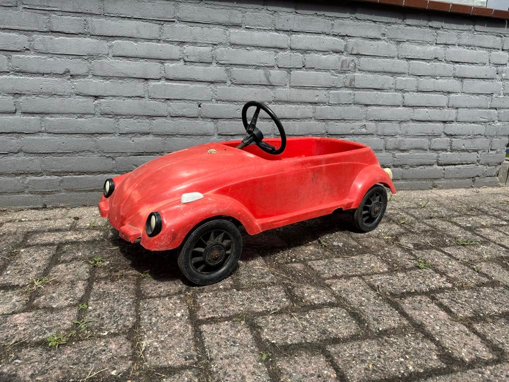 Rode VW trapauto - Vintage model Kever, Antiek en Kunst, Antiek | Speelgoed, Ophalen