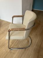 Stoel a la Gispen, wit/creme, chroom, leunstoel aan tafel, Huis en Inrichting, Ophalen, Kunststof, Wit, Modern klassiek