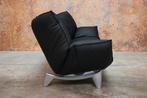 OPNIEUW beklede zwarte leren Leolux Tango design bank, Leolux, Leolux, Driepersoons, 75 tot 100 cm