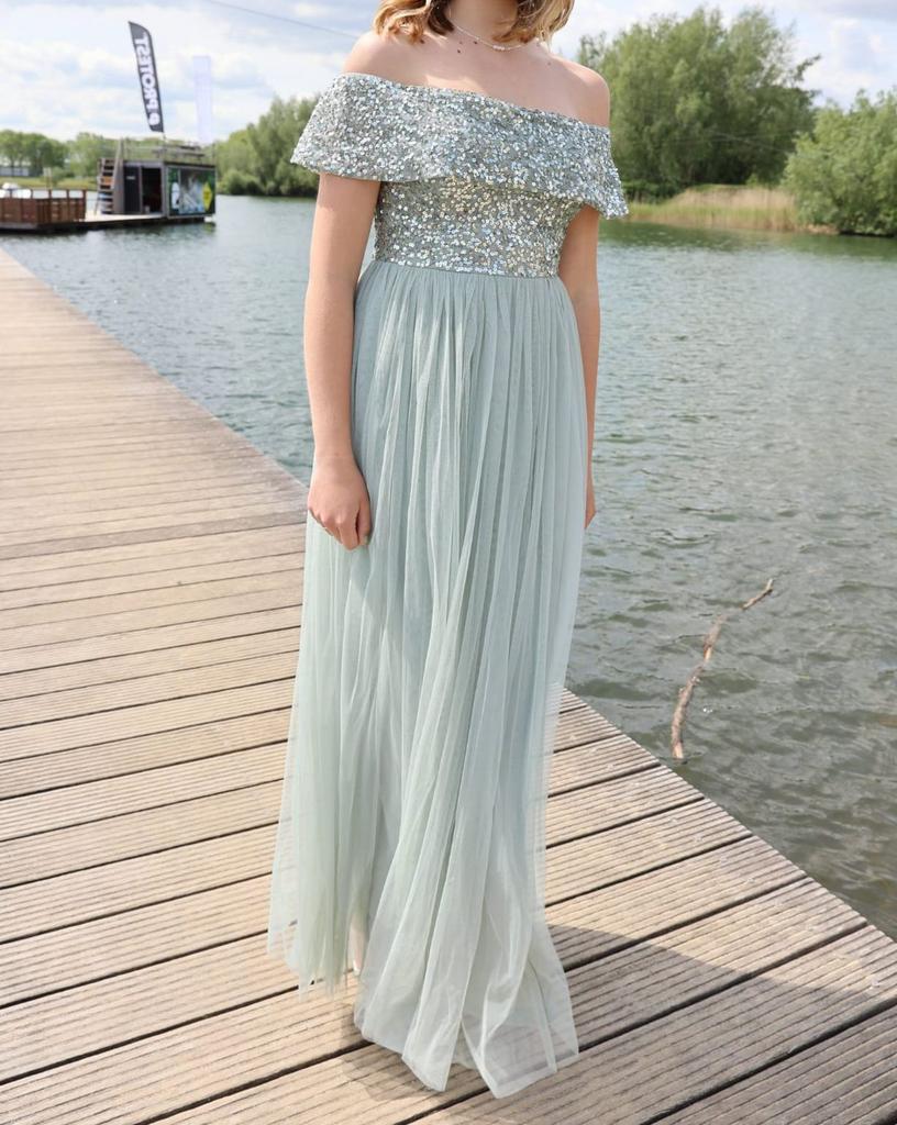 Galajurk lichtgroen maat 36 S, Galajurk, Ophalen of Verzenden, Zo goed als nieuw, Maat 36 (S)