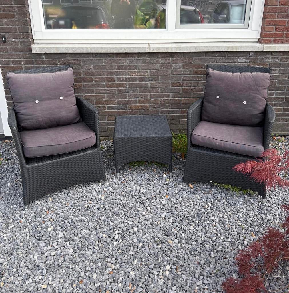 Lounge set met kussens, Tuin en Terras, Tuinsets en Loungesets, Ophalen, Zo goed als nieuw, 2 zitplaatsen