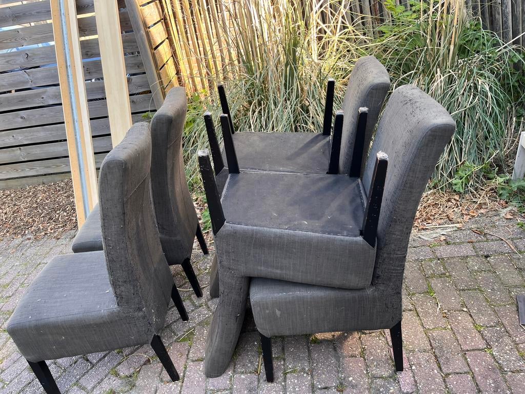 GRATIS. 6 stoelen, Ophalen, Gebruikt, Grijs, Vijf, Zes of meer stoelen