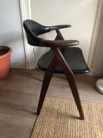 Vintage Tijsseling “cowhorn chair”, Ophalen, Leer, Gebruikt, Zwart