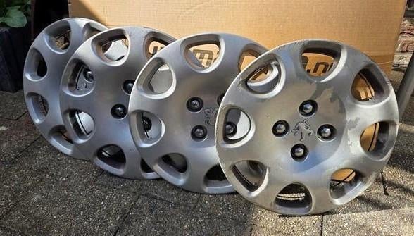 15 inch originele wieldoppen Peugeot - Set van 4, Auto diversen, Wieldoppen, Ophalen