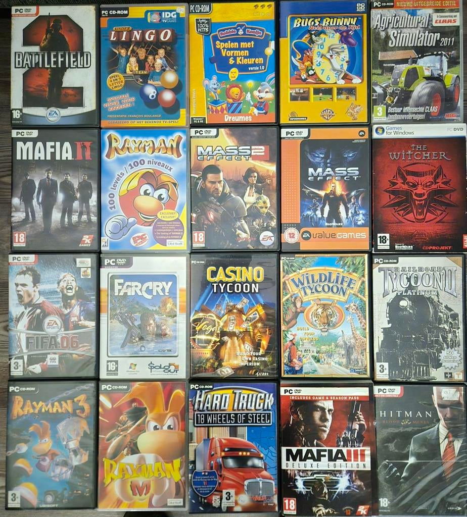 Grote collectie PC games - €1,- per stuk., Spelcomputers en Games, Games | Pc, Gebruikt, Vanaf 18 jaar, Overige genres, 1 speler