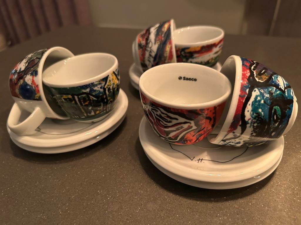 Saeco collectie, 6 espresso kop en schotel , Schirnding, Huis en Inrichting, Ophalen of Verzenden, Zo goed als nieuw