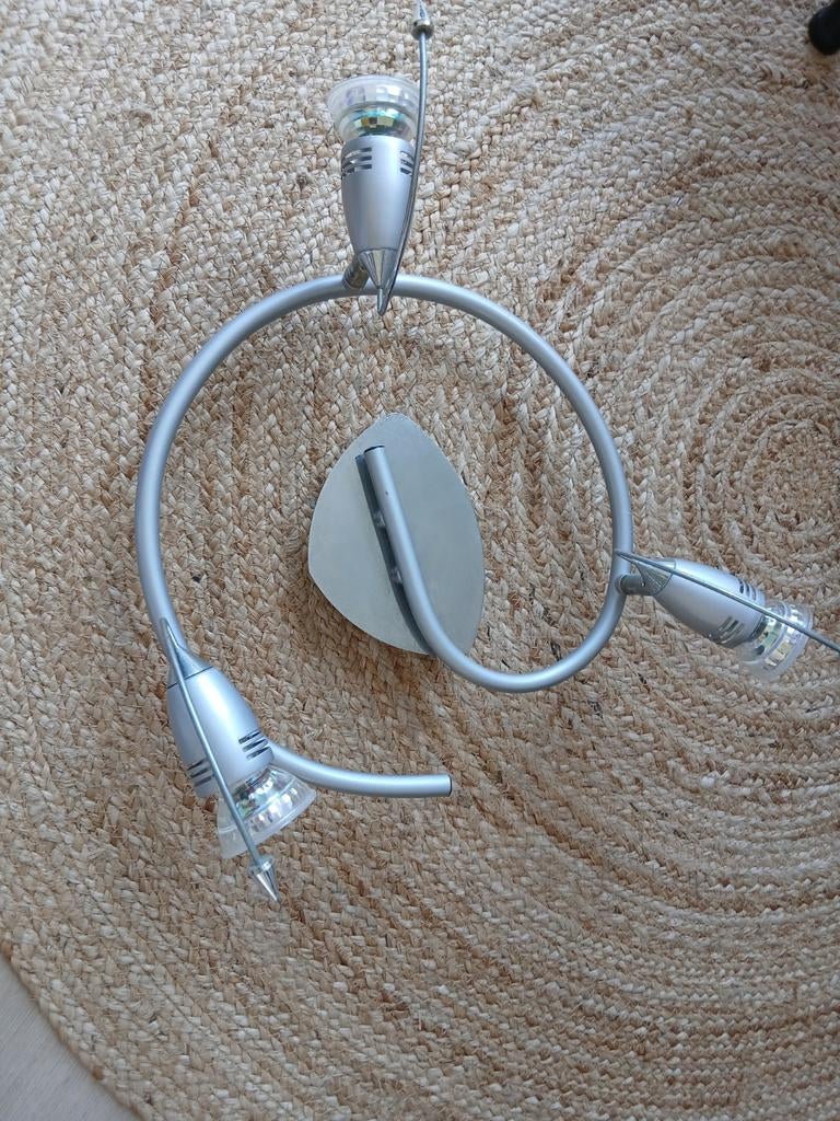 Nette 3 spots plafondlamp inc 3 led lampjes, Huis en Inrichting, Ophalen, Gebruikt, Metaal of Aluminium, Diverse