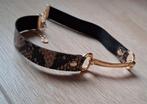 Ketting choker bruin zwart goud kleurig slangenprint, Ophalen of Verzenden, Zo goed als nieuw, Zwart, Kunststof