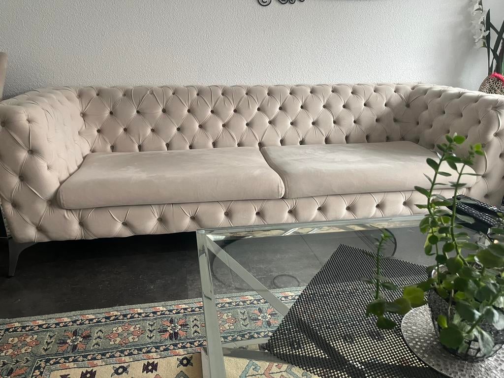 Chesterfield bankstel zgan, Ophalen of Verzenden, Zo goed als nieuw, 75 tot 100 cm