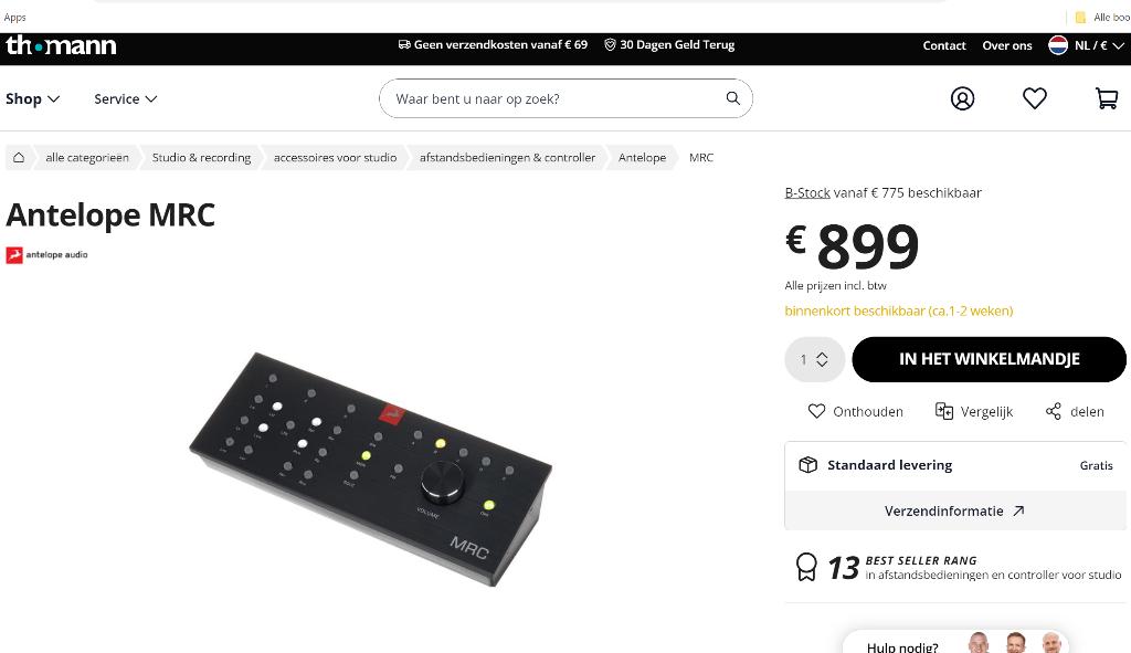 ANTELOPE MRC - Audio interface accessoire, Audio, Tv en Foto, Professionele Audio-, Tv- en Video-apparatuur, Ophalen, Nieuw, Audio