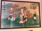 Chinees schilderij Shou Lao op linnen, Huis en Inrichting, Woonaccessoires | Schilderijen, Tekeningen en Foto's, Ophalen of Verzenden