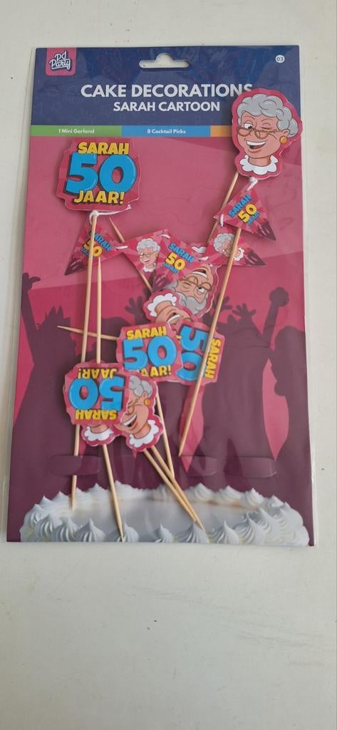 Sarah 50 Jaar Cake Topper Decoratie Nieuw in Verpakking, Ophalen of Verzenden