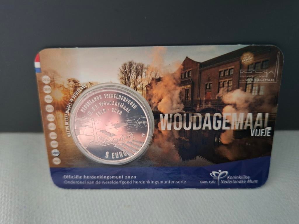 Nederlandse Herdenkingsmunt 2020 Woudagemaal 5 Euro, Postzegels en Munten, Verzenden, Koningin Beatrix, Euro's, Losse munt