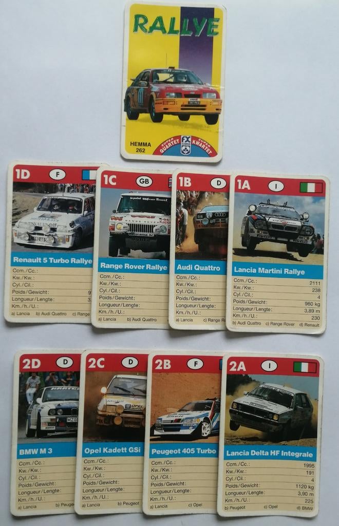 Rally kwartet, Verzenden, Kwartet(ten)