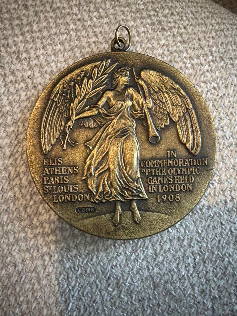 Olympische Spelen 1908 Londen Herdenkingsmedaille, Postzegels en Munten, Penningen en Medailles, Ophalen, Brons, Buitenland