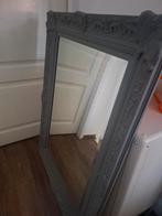 Grote brocante spiegel met grijze lijst, Ophalen, Rechthoekig, Minder dan 100 cm